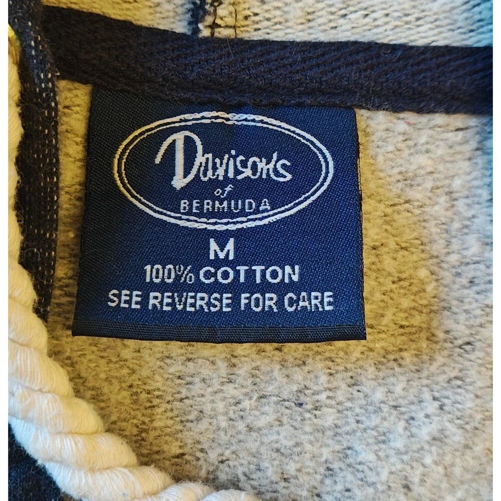 Bermuda Hoodie – Davisons of Aruba, Navy, Size Medium, Nautical Heart Anchor - Picture 3 of 7